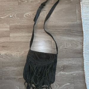 Gray Fringe Purse